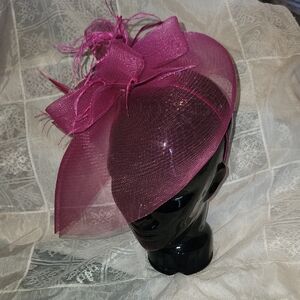 Women's Pink Fascinator Headpiece with Bow Accent